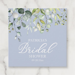 Étiquettes Cadeau Fête des mariées d'aquarelle Eucalyptus vert migno