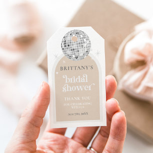 Étiquettes-cadeau Fête des mariées de boule Retro Disco