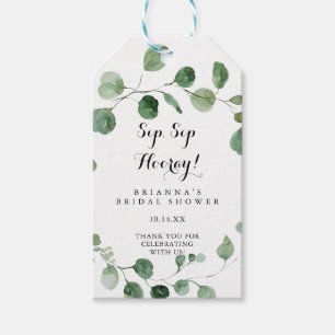 Étiquettes-cadeau Fête des mariées de l'heure de Sip Sip d'Eucalyptu