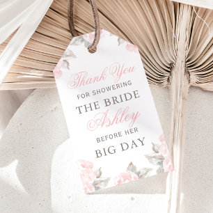 Étiquettes-cadeau Fête des mariées de Mariage de Rose vintage rose