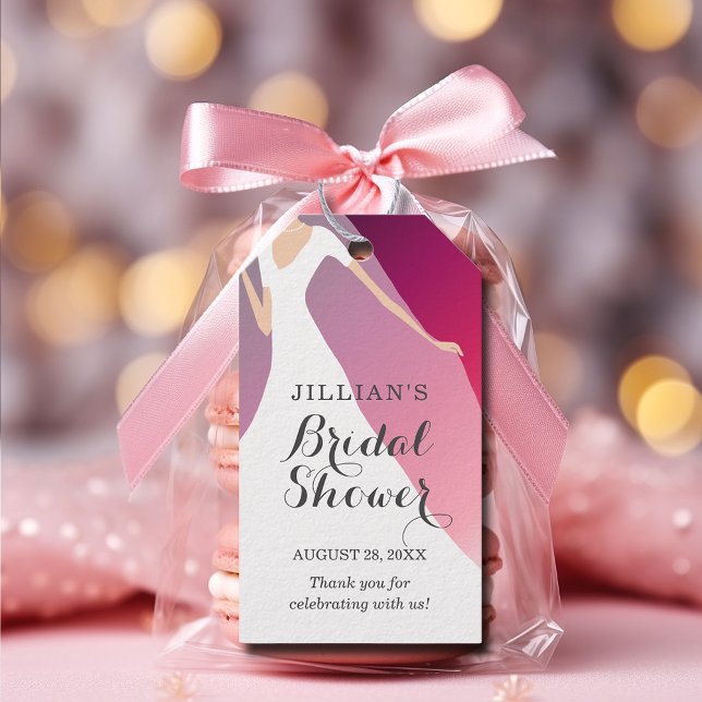 Étiquettes-cadeau Fête des mariées de mariée Cerise noire Merci (Créateur téléchargé)