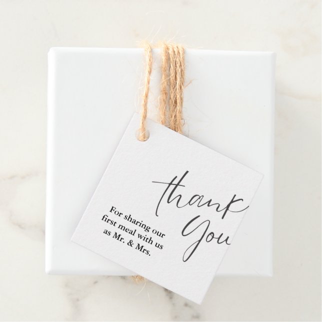 Étiquettes Cadeau Fête des mariées de Merci Mariage Monogramme moder (En situation)