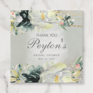 Étiquettes Cadeau Fête des mariées de Parties scintillant florales b