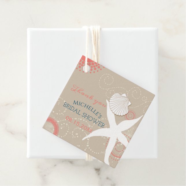 Étiquettes Cadeau Fête des mariées de plage (En situation)