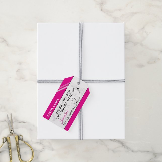 Étiquettes-cadeau Fête des mariées de revendication de préférence ro (Avec de la ficelle)