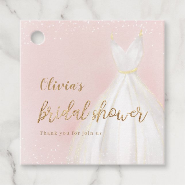 Étiquettes Cadeau Fête des mariées De Robe Élégante De La Parties sc (Devant)