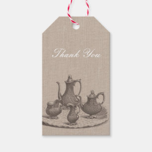 Étiquettes-cadeau Fête des mariées de thé vintage Merci rustique