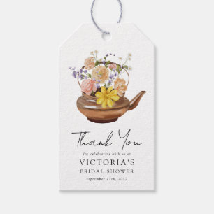 Étiquettes-cadeau Fête des mariées de théière florale Favoriser