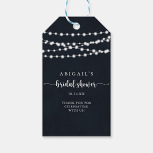 Étiquettes-cadeau Fête des mariées des voyants à chaîne rustique