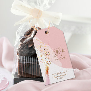 Étiquettes-cadeau Fête des mariées en quartz rose Favoriser