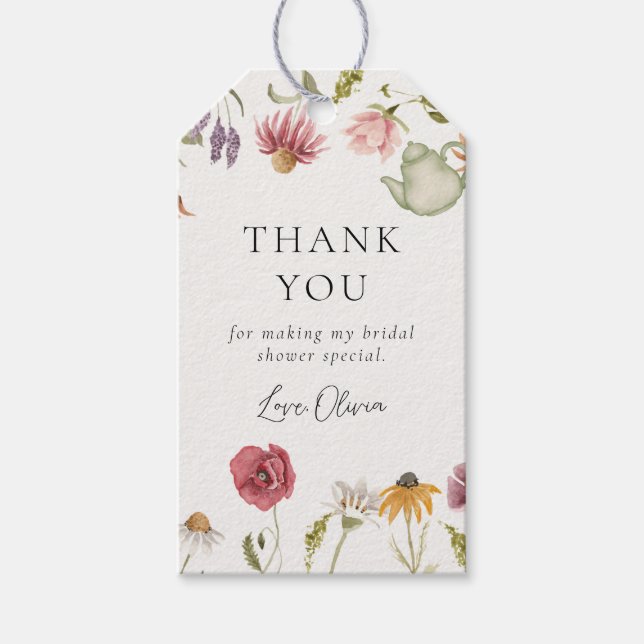 Étiquettes-cadeau Fête des mariées Floral Tea Party Favoriser les ét (Devant)
