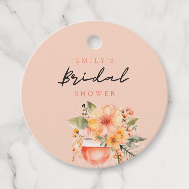 Étiquettes Cadeau Fête des mariées florale Aperol Spritz (Devant)