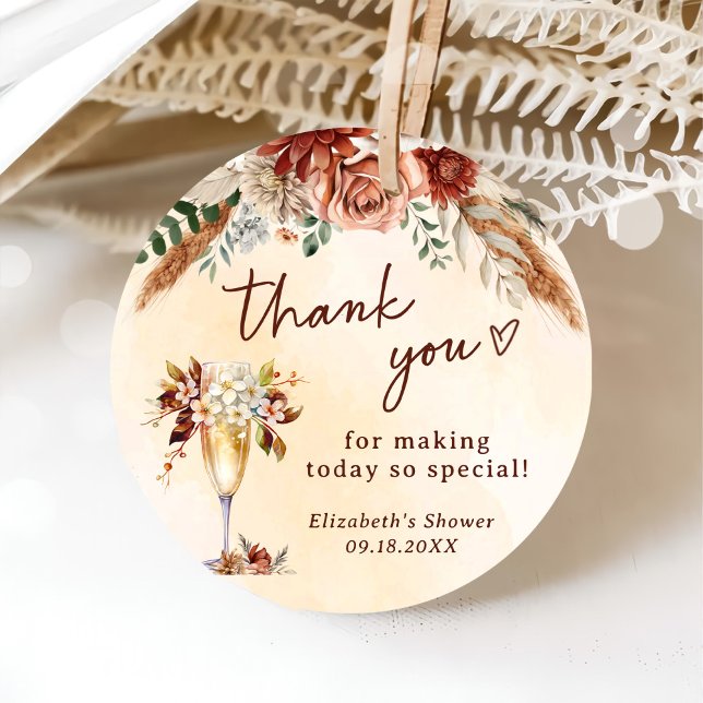 Étiquettes Cadeau Fête des mariées florale Boho (Créateur téléchargé)