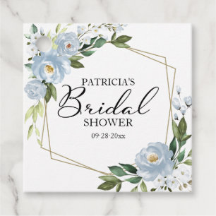 Étiquettes Cadeau Fête des mariées géométrique bleu-bleu-bleu-vert