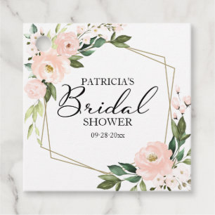 Étiquettes Cadeau Fête des mariées géométrique des Fleurs Roses