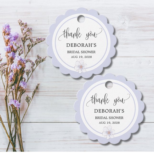 Étiquettes Cadeau Fête des mariées Lilac pâle Rond Pale (Créateur téléchargé)