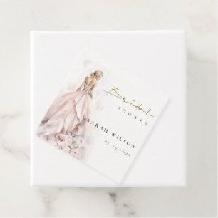 Étiquettes Cadeau Fête des mariées moderne Mariage aquarelle