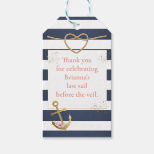Étiquettes-cadeau Fête des mariées nautique