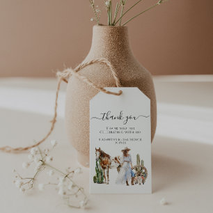 Étiquettes-cadeau Fête des mariées occidentale de Boho   MERCI