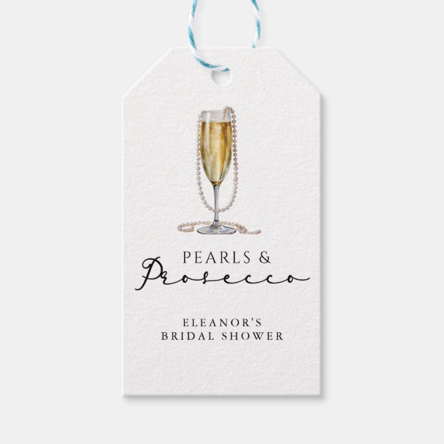 Étiquettes-cadeau Fête des mariées Perles et poursuites (Devant)