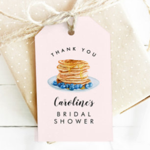 Étiquettes-cadeau Fête des mariées rose Pancake Brunch Favoriser Bal