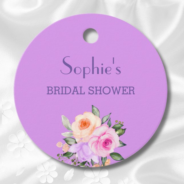 Étiquettes Cadeau Fête des mariées Rose rose vif chaud (Créateur téléchargé)