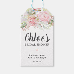 Étiquettes-cadeau Fête des mariées Rustique Boho Blush Rose Rose Flo