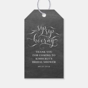 Étiquettes-cadeau Fête des mariées Sip Sip Hooray