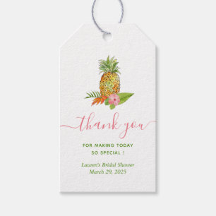 Étiquettes-cadeau Fête des mariées tropicale de l'ananas