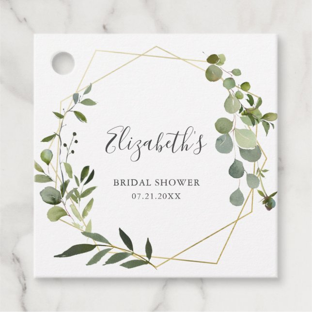 Étiquettes Cadeau Fête des mariées végétale (Devant)