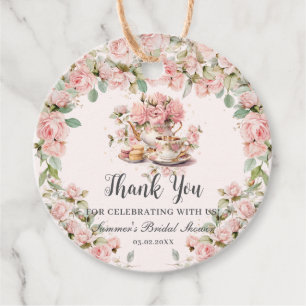 Étiquettes Cadeau Fête des mariées vintage Rose Floral High Tea Part