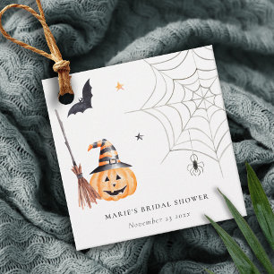 Étiquettes Cadeau Fête des mariées Web Citrouille d'Halloween