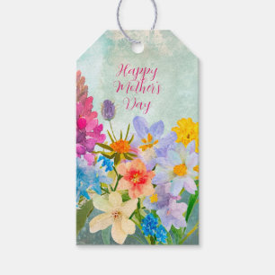 Étiquettes-cadeau Fête des mères florales Vintages et colorées