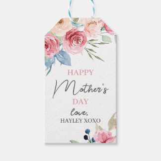 Étiquettes-cadeau Fête des Mères Vert floral rose pâle Faveur