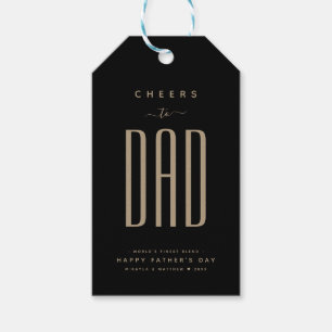 Étiquettes-cadeau Fête des pères moderne Black & Gold "Cheval to Dad