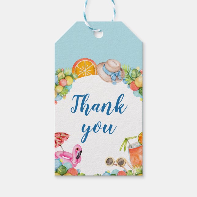 Étiquettes-cadeau Fête d'été Pastel (Devant)