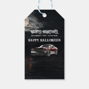 Étiquettes-cadeau Fête d'Halloween de muscle car américain effrayant