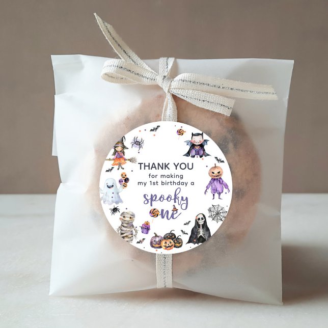 Étiquettes Cadeau Fête du 1er anniversaire de Halloween Ghost (Créateur téléchargé)