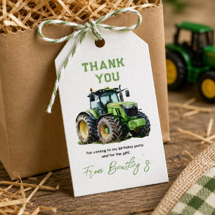 Étiquettes-cadeau Fête du 1er anniversaire de Tracteur Ferme amusant
