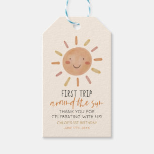 Étiquettes-cadeau Fête du 1er anniversaire Premier tour du soleil de