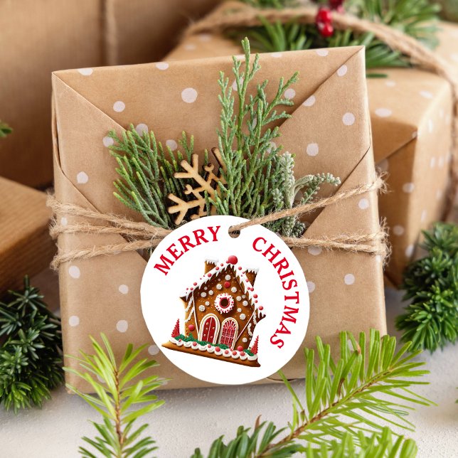 Étiquettes Cadeau Fête du Concours de la Maison du pain d'épice blan (Add this gift tag to your baked goods or any present to give them the perfect finishing touch.)
