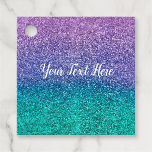 Étiquettes Cadeau Fête Étincelante Lavande Violet & Sarcelle Aqua Ve