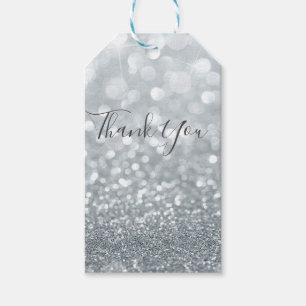 Étiquettes-cadeau Fête Glamour Bokeh Argenté Pailleté pour Douze Ans