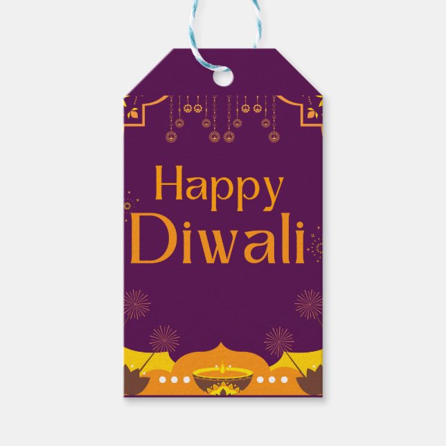 Étiquettes-cadeau Fête joyeuse de Diwali  (Devant)