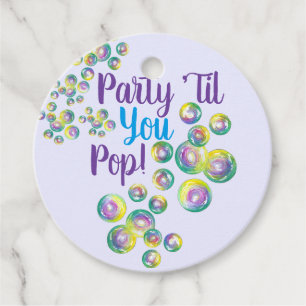 Étiquettes Cadeau Fête jusqu'à vous Pop souffler bulles Iridescente