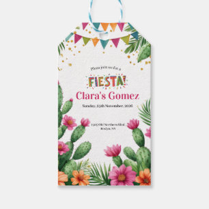 Étiquettes-cadeau Fête Mexicaine Cactus Floraux Colorés pour une Mar