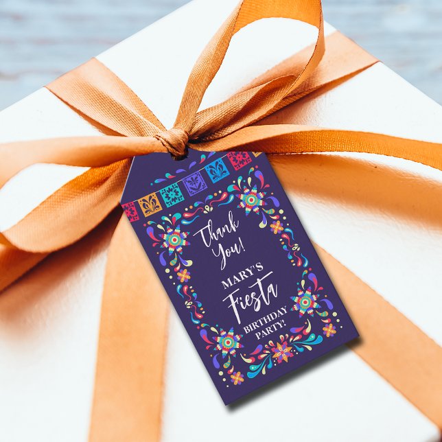Étiquettes-cadeau Fête mexicaine Cinco de Mayo Fête d'anniversaire (Mexican Fiesta Cinco de Mayo Birthday Party Gift Tags)