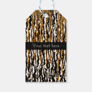 Étiquettes-cadeau Fête Moderne Safari Or et Noir Pluie Jungle Glam
