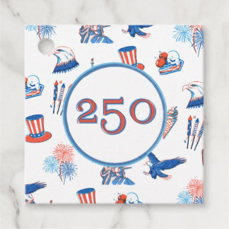 Étiquettes Cadeau Fête patriotique aquarelle du 250e 4 juillet