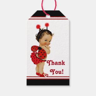Étiquettes-cadeau Fête Prénatale Bébé Fille Ethnique Coccinelle